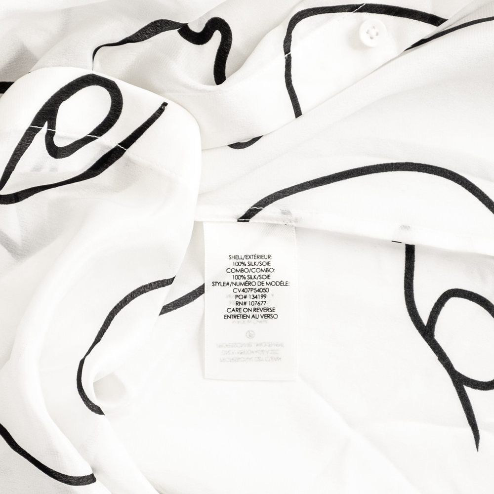 NWT Alice and Olivia a+O Koketit Brady Silk Button Down Blouse White $395 Size S - Picture 8 of 13
